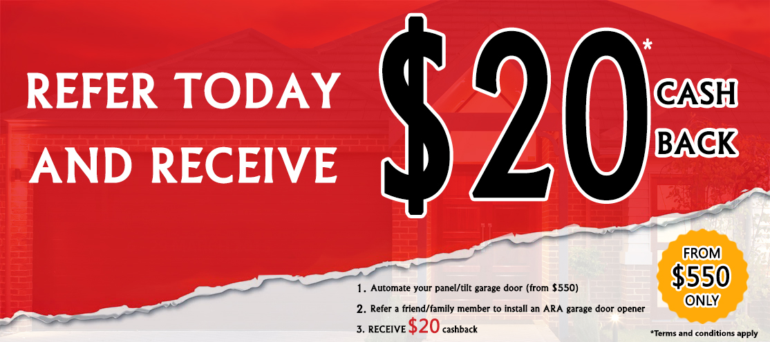$20 cashback on tilt garage door openers